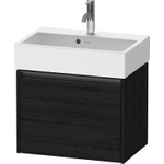 Duravit Ketho.2 Wastafelonderbouwkast - met 1 lade - 58.4x39x44cm - met greep antraciet - eiken zwart mat SW772857