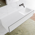 Mondiaz Lagom Meuble avec 1 tiroir 130x30x45cm vasque Cloud droite sans trous de robinet Solid Surface Urban SW409231