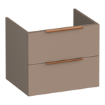 BRAUER Elevate meuble sous-lavabo 60 sans poignées rapportées 2 tiroirs softclose et 1 découpe pour siphon - moka mat SW1200153