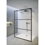 Riho Grid Paroi de douche - 200x140cm - noir SW412230
