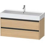Duravit Ketho 2 meuble sous-lavabo avec 2 tiroirs pour lavabo simple 118,4x46x54,9cm avec poignées chêne naturel mat anthracite SW772806
