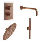 Crosswater MPRO Regendoucheset inbouw - 30cm hoofddouche - wandarm - staafhanddouche - gecoat geborsteld brons SW975318
