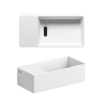 Clou New Flush 3 lave-mains 35x18cm avec bonde d'évacuation pré-perçage pour trou de robinet à gauche Blanc mat SW398987