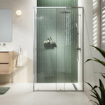 Sealskin Contour 2-delige schuifdeur met zijwand - 120x90cm - 6 mm helder veiligheidsglas - met Sealglas-coating - zilverhoogglans SW1471962