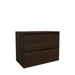 Saniclass Holz Atelier Badkamermeubelset - 80x45x60cm - topblad - zonder kraangaten - 2 lades - Eiken Charcoal SW1436749