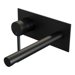 BRAUER Stripe Mitigeur lavabo encastré - bec droit et plaque de recouvrement - modèle A2 - noir mat SW1435099