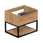 Thebalux meuble bas type2 60cm 1x tiroir poignée rapportée Noëlla avec cadre noir mat et 1x fond 1x découpe incl set de siphon blanc SW720235