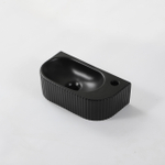 QeramiQ Blend Fontein - 40x22x12cm - Rechts - Geribbeld - halfrond - 1 kraangat - Keramiek - Zwart mat SW1209544