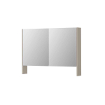 INK Spk3 armoire de toilette 100x14x74cm 2 portes miroir double face étagère ouverte interrupteur et prise mdf laqué mat gris cachemire SW798234