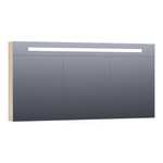 BRAUER Double Face Spiegelkast - 140x70x15cm - verlichting - geintegreerd - 3 links- rechtsdraaiende spiegeldeur - MFC - sahara SW371673