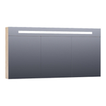 BRAUER Promise Deluxe Armoire de toilette 139x70x15cm éclairage intégré rectangulaire 3 portes pivotantes MFC Forest Wheat SW371673