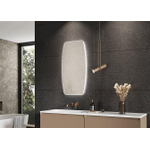 H&R Badmeubelen Omega 2.0 Spiegel - 45x90cm - organische vorm - LED indirecte dotless verlichting - touch sensor - traploos dimbaar - kleurtemperatuur in te stellen - spiegelverwarming SW1111437