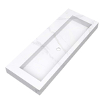 Saniclass Artificial Marble Lavabo pour meuble 119.6x45.7x10.5cm sans trop-plein 1 vasque Centre sans trou de robinet Composite Calacatta Gold SW721072