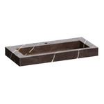 BRAUER Coral wastafel - 100x46x10cm - - 1 wasbak - 1 kraangat - composiet - marmerlook - Copper Brown SW957293