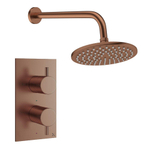 Crosswater MPRO Ensemble de douche pluie encastré - 2 poignées - pomme de douche 20 cm - bras mural - bronze brossé SW1472819