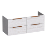 BRAUER Elevate meuble sous-lavabo 120 sans poignées rapportées 4 tiroirs softclose et 2 découpes pour siphon - Forest Seashell SW1200108