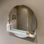 Mondiaz SPOT Badkamerspiegel - rond 60cm - spiegelplanchet - kleur Greey SW1235534