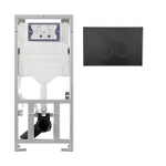 Geberit Inbouwreservoir UP320 met QeramiQ push bedieningsplaat - dualflush - ronde knoppen - kunststof zwart mat SW976089