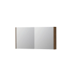 INK SPK1 Spiegelkast - 120x14x60cm - 2 deuren - dubbelzijdige Spiegel - schakelaar en stopcontact - eiken Massief eiken Chocolate SW493793