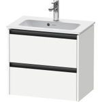 Duravit ketho 2 meuble sous lavabo avec 2 tiroirs 61x39x54.9cm avec poignées blanc anthracite mate SW772897