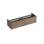 Forzalaqua Reno 2.0 meuble sous-lavabo 160x51x40cm avec 2 tiroirs sans poignées à fermeture douce Chêne massif Havanna SW492396