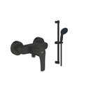 GROHE Eurosmart Ensemble de douche - avec levier - raccords en S - ensemble barre coulissante - douchette ronde - 2 types de jets - noir mat SW1204272