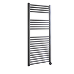 Sanicare Radiateur électrique - 111.8x45cm - 596W - design - thermostat - noir - en bas à droite - gunmetal (anthracite) SW1000639