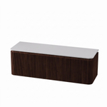 Royal Plaza Terra Edge Ensemble meuble de salle de bains - 140x44.7x46cm - plan de toilette solid surface blanc mat - 2 tiroirs - châtaigne (noyer) SW1471961