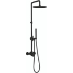 Crosswater Union Ensemble de douche pluie apparent - montage en saillie - barre de douche - douchette à main - noir mat SW968242