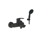 Grohe Eurosmart Badkraanset - eengreeps - opbouw - ronde handdoucheset - matte black (mat zwart) SW1204273