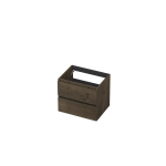 INK Wastafelonderkast - 60x45x52cm - 2 lades - greeploos - met houten keerlijst - MDF - Charcoal SW493480