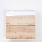 Saniclass Aurora Ensemble de meuble - 80cm - 2 tiroirs - lavabo céramique - sans trou de robinet - blanc - roble luz SW1138743
