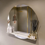 Mondiaz SPOT Badkamerspiegel - rond 80cm - spiegelplanchet - kleur Frappe SW1204361