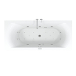 Riho Easypool 3.1 Lima baignoire balnéo droite 180x80cm hydro 6+4+2 aéro 10 couleur haut-parleur commande tactile incluant pieds et vidage blanc SW699381