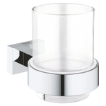 GROHE Essentials Cube Porte-gobelet - 9.2x10.7x7.2cm - avec verre - chrome 0438175