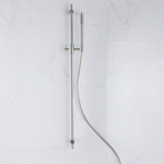 Fortifura Calvi ensemble barre de douche avec douchette barre, flexible de douche lisse Acier inoxydable brossé PVD (acier inoxydable) SW1159297