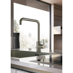 Hotbath Cobber Mitigeur de cuisine sur plage avec bec en L orientable nickel brossé SW73780