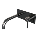 BRAUER Stripe Mitigeur lavabo encastré - bec courbé et plaque de recouvrement - modèle A1 - gunmetal brossé PVD SW1434957