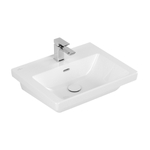 Villeroy & boch subway 3.0 lavabo 55x44x16.5cm rectangle 1 trou pour robinetterie avec trou de trop-plein blanc alpin gloss ceramic+ SW701249