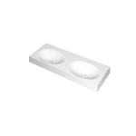 INK Smooth lavabo - 120x45x9cm - 2 bassins - 0 trous de robinetterie - polystone blanc mat SW798309