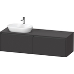 Duravit Ketho 2 wastafelonderbouwkast incl. consoleplaat met 2 laden voor waskom links 160x55x45.9cm met handgrepen antraciet grafiet supermat SW771899