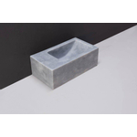 Forzalaqua Venetia Xs fonteinbak 29x16x10cm wasbak Rechts 1 kraangat links Natuursteen Cloudy marmer gezoet SW67693