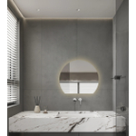 Saniclass Aura Miroir de salle de bains - 60x51.2cm - demi-circulaire - horizontal / vertical - éclairage LED indirect - chauffage miroir - Infrarouge SW1152325