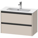 Duravit Ketho.2 Wastafelonderbouwkast - met 2 laden - 81x39x54.9cm - met grepen antraciet - taupe mat SW771888