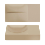 Clou Vale fontein 38 cm zonder kraangat rechts mat mosterd keram SW809544