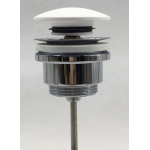 Ideavit Pop up afvoerplug gebogen solid surface chroom wit SW86602