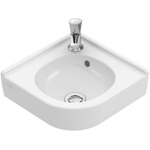 Villeroy & Boch O.novo hoekfontein - 32x32cm - met kraangat - met overloop CeramicPlus - White Alpine (glans wit) SW84225