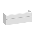 Saniclass Advance Meuble sous-lavabo 160x60x45.5cm sans poignées 4 tiroirs 2 espaces siphon MDF Blanc mat SW421157