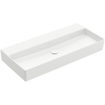 Villeroy & Boch memento 2.0 wastafel - voor handdoekhouders - 100x47cm - zonder overloop - zonder kraangat CeramicPlus - Stone White (mat wit) SW336047