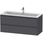 Duravit Ketho.2 Wastafelonderbouwkast - met 2 laden - voor enkele wastafel - 121x48x55cm - met grepen antraciet - grafiet mat SW773142